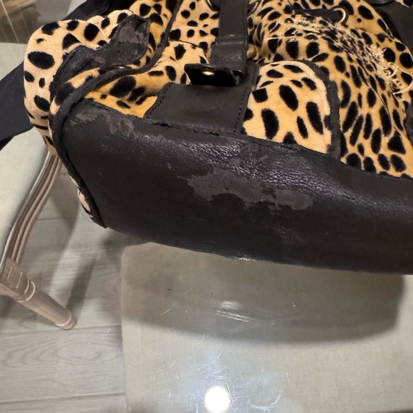 Vintage Juicy Couture Leopard Print Daydreamer Velour Bag Black y2k - Picture 6 of 17